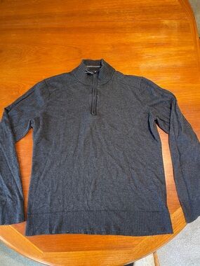 Smartwool quarter zip gray merino blend sweater Large